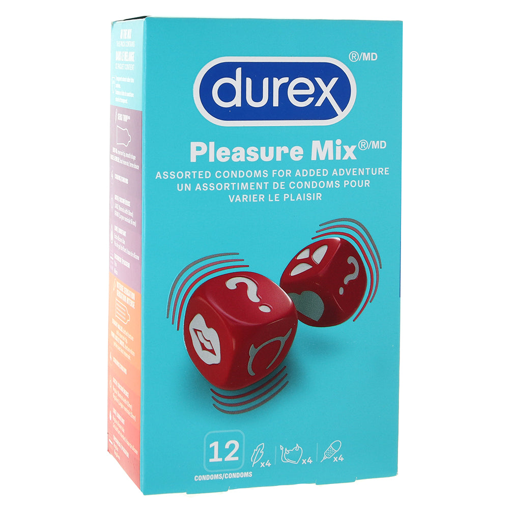 Pleasure Mix Lubricated Latex Condoms in 12 Pack